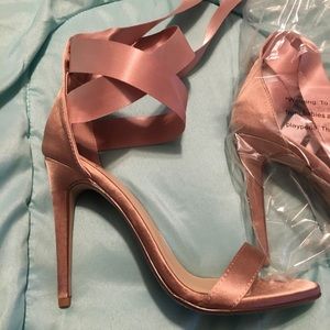Laced Up Nude Heels